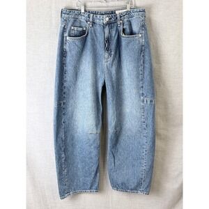 Rag & Bone Charlie Barrel Leg High Rise Ankle Jeans Accord Indigo Size 32